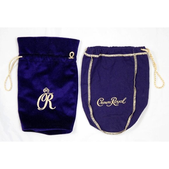 Crown Royal Purple & Gold Drawstring 2 Bags - Picture 1 of 2